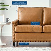 Upholstered vegan leather loveseat in tan by Modway additional picture 3