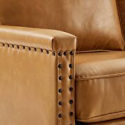 Upholstered vegan leather loveseat in tan by Modway additional picture 4