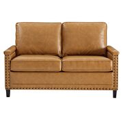 Upholstered vegan leather loveseat in tan by Modway additional picture 5