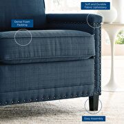 Upholstered fabric armchair in azure additional photo 3 of 7