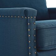 Upholstered fabric armchair in azure additional photo 4 of 7