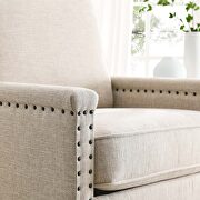 Upholstered fabric armchair in beige additional photo 2 of 7