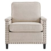 Upholstered fabric armchair in beige additional photo 5 of 7