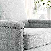 Upholstered fabric armchair in light gray additional photo 2 of 7