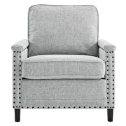 Upholstered fabric armchair in light gray additional photo 5 of 7