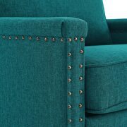 Upholstered fabric armchair in teal additional photo 4 of 7
