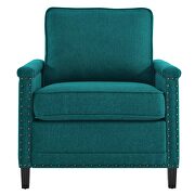 Upholstered fabric armchair in teal additional photo 5 of 7