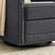 Upholstered fabric swivel chair in charcoal by Modway additional picture 3