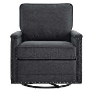 Upholstered fabric swivel chair in charcoal by Modway additional picture 4