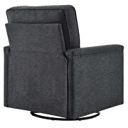 Upholstered fabric swivel chair in charcoal by Modway additional picture 5