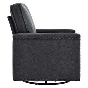 Upholstered fabric swivel chair in charcoal by Modway additional picture 6