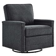 Upholstered fabric swivel chair in charcoal by Modway additional picture 7