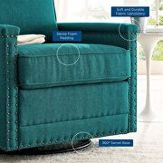 Upholstered fabric swivel chair in teal by Modway additional picture 2