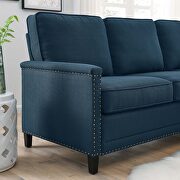 Upholstered fabric sectional sofa in azure additional photo 2 of 6