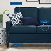 Upholstered fabric sectional sofa in azure additional photo 3 of 6