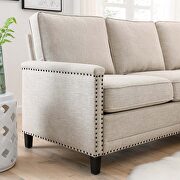 Upholstered fabric sectional sofa in beige by Modway additional picture 2