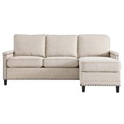 Upholstered fabric sectional sofa in beige by Modway additional picture 4