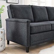 Upholstered fabric sectional sofa in charcoal additional photo 2 of 6