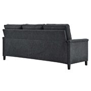 Upholstered fabric sectional sofa in charcoal additional photo 5 of 6