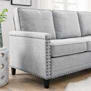 Upholstered fabric sectional sofa in light gray additional photo 2 of 6