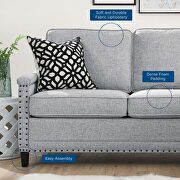 Upholstered fabric sectional sofa in light gray additional photo 3 of 6