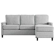 Upholstered fabric sectional sofa in light gray additional photo 4 of 6