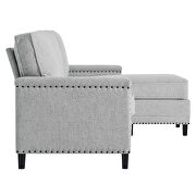 Upholstered fabric sectional sofa in light gray by Modway additional picture 6