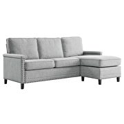 Upholstered fabric sectional sofa in light gray by Modway additional picture 7