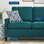 Upholstered fabric sectional sofa in teal additional photo 2 of 6
