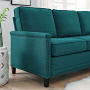 Upholstered fabric sectional sofa in teal additional photo 3 of 6