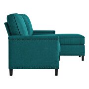 Upholstered fabric sectional sofa in teal by Modway additional picture 6