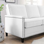 Upholstered fabric sectional sofa in white additional photo 3 of 6