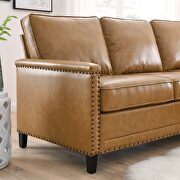 Vegan leather sectional sofa in tan additional photo 2 of 6