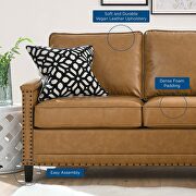 Vegan leather sectional sofa in tan additional photo 3 of 6