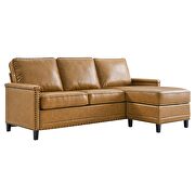 Vegan leather sectional sofa in tan by Modway additional picture 7