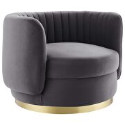 Tufted performance velvet swivel chair in gold gray finish by Modway additional picture 2