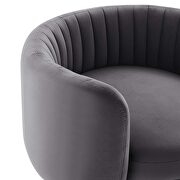 Tufted performance velvet swivel chair in gold gray finish by Modway additional picture 5
