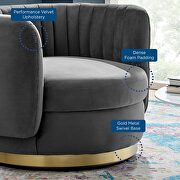Tufted performance velvet swivel chair in gold gray finish by Modway additional picture 7
