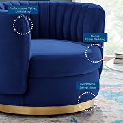 Tufted performance velvet swivel chair in gold/ navy finish by Modway additional picture 7