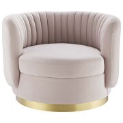 Tufted performance velvet swivel chair in gold/ pink finish by Modway additional picture 6