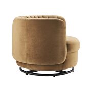 Tufted performance velvet swivel chair in black/ cognac finish by Modway additional picture 3