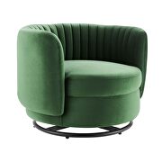 Tufted performance velvet swivel chair in black/ emerald finish by Modway additional picture 2