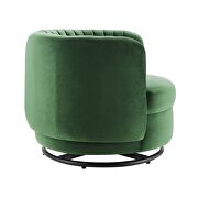 Tufted performance velvet swivel chair in black/ emerald finish by Modway additional picture 3