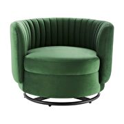 Tufted performance velvet swivel chair in black/ emerald finish by Modway additional picture 6