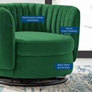 Tufted performance velvet swivel chair in black/ emerald finish by Modway additional picture 7