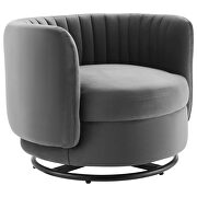 Tufted performance velvet swivel chair in black/ gray finish by Modway additional picture 2