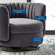 Tufted performance velvet swivel chair in black/ gray finish by Modway additional picture 7