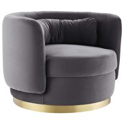 Performance velvet upholstery swivel chair in gold/ gray finish by Modway additional picture 2