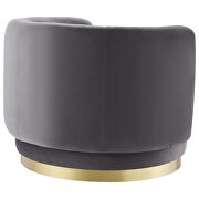 Performance velvet upholstery swivel chair in gold/ gray finish by Modway additional picture 4