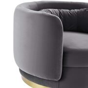 Performance velvet upholstery swivel chair in gold/ gray finish by Modway additional picture 5